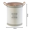 Kobolo Wäschekorb HOME Metall und Holz mit Deckel und Griffen Bild 1