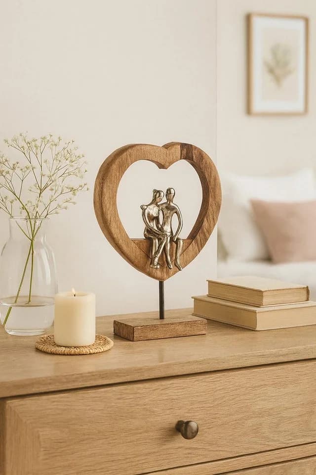 Kobolo Dekoobjekt Dekofigur SOUL Holz braun Metall silber
