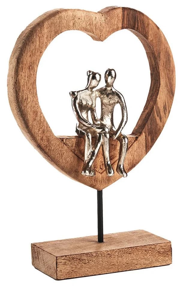 Kobolo Dekoobjekt Dekofigur SOUL Holz braun Metall silber - Bild 2