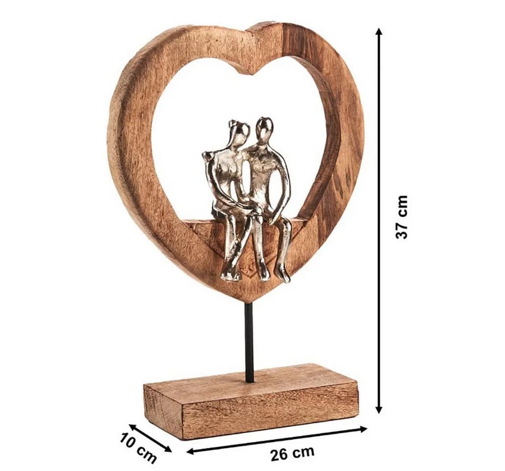 Kobolo Dekoobjekt Dekofigur SOUL Holz braun Metall silber - Bild 3