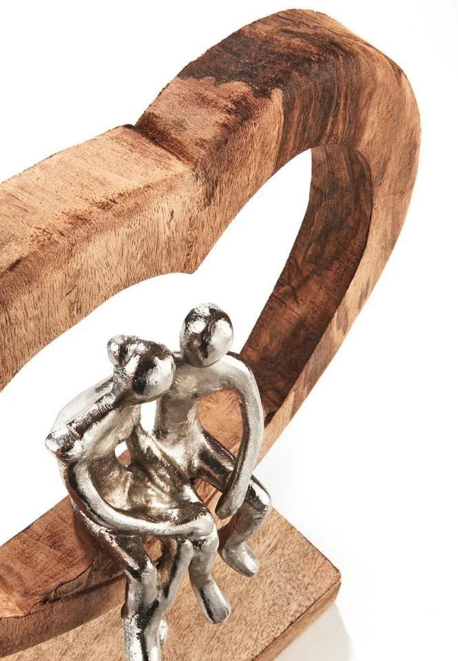 Kobolo Dekoobjekt Dekofigur SOUL Holz braun Metall silber - Bild 5