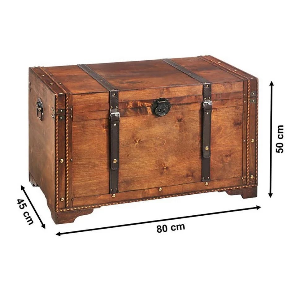 Kobolo Truhe Holzkiste KEEPER mit Metalldetails und Kunstlederverschluss - Bild 3