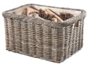 Kobolo Kaminholzkorb Rattan Grau Bild 2