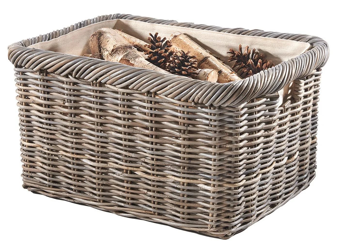 Kobolo Kaminholzkorb Rattan Grau - Bild 2