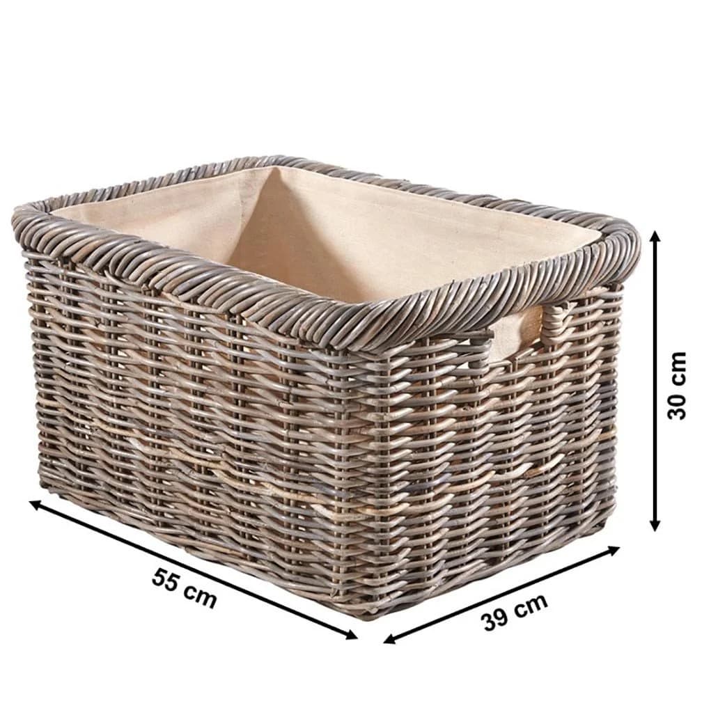 Kobolo Kaminholzkorb Rattan Grau - Bild 3