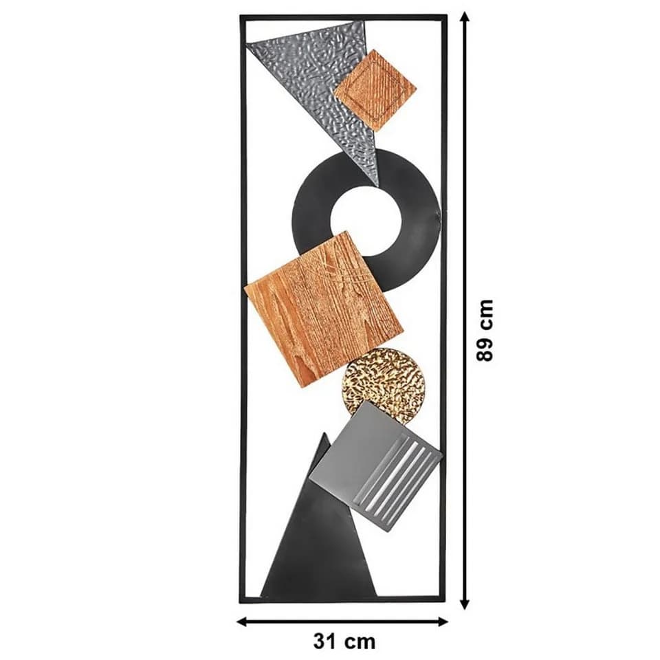 Kobolo Wandbild LINES Metall und Holz Geometrische Formen - Bild 3