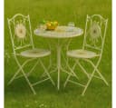 Kobolo Balkonset Sitzgruppe Gartenmöbel Mosaikoptik 1 Tisch 2 Stühle Metall Weiß Bild 1