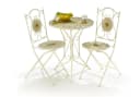 Kobolo Balkonset Sitzgruppe Gartenmöbel Mosaikoptik 1 Tisch 2 Stühle Metall Weiß Bild 3