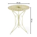 Kobolo Balkonset Sitzgruppe Gartenmöbel Mosaikoptik 1 Tisch 2 Stühle Metall Weiß Bild 4