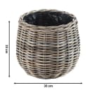 Kobolo Pflanzkübel FIORA 35 cm Rattan Grau Bild 4