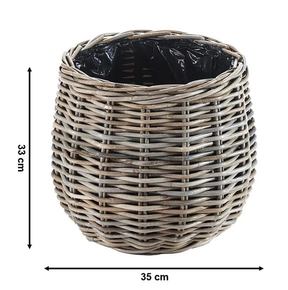 Kobolo Pflanzkübel FIORA 35 cm Rattan Grau - Bild 4