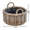 Kobolo Pflanzkübel Übertopf Pflanzkorb Pflanzschale rund aus Rattan mit Folie Bild 3