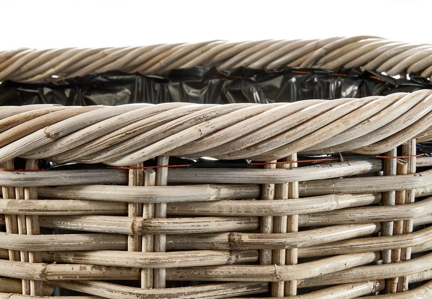 Kobolo Pflanzkübel Übertopf Pflanzkorb Pflanzschale rund aus Rattan mit Folie - Bild 5