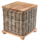 Kobolo Beistelltisch mit Deckel & Aufbewahrung - Rattan Holz Bild 2