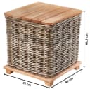 Kobolo Beistelltisch mit Deckel & Aufbewahrung - Rattan Holz Bild 3