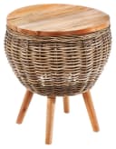 Kobolo Beistelltisch ALINA Mahagoni Holz Rattan Bild 2