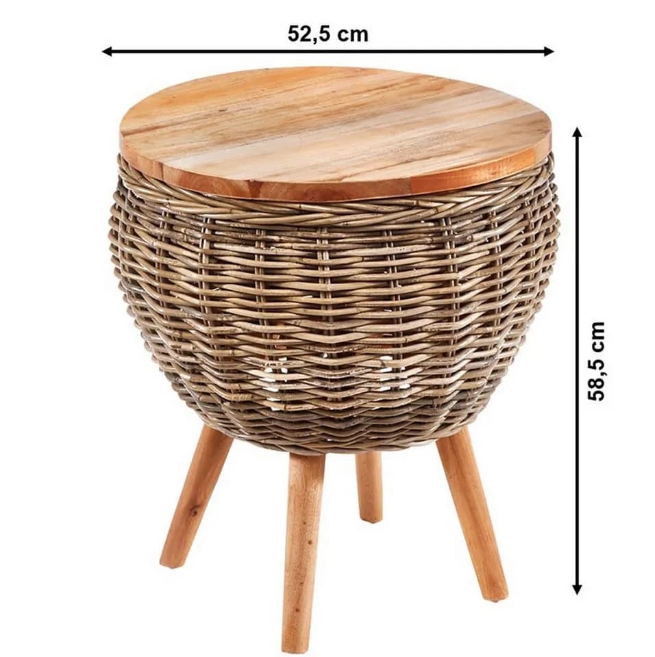 Kobolo Beistelltisch ALINA Mahagoni Holz Rattan - Bild 3