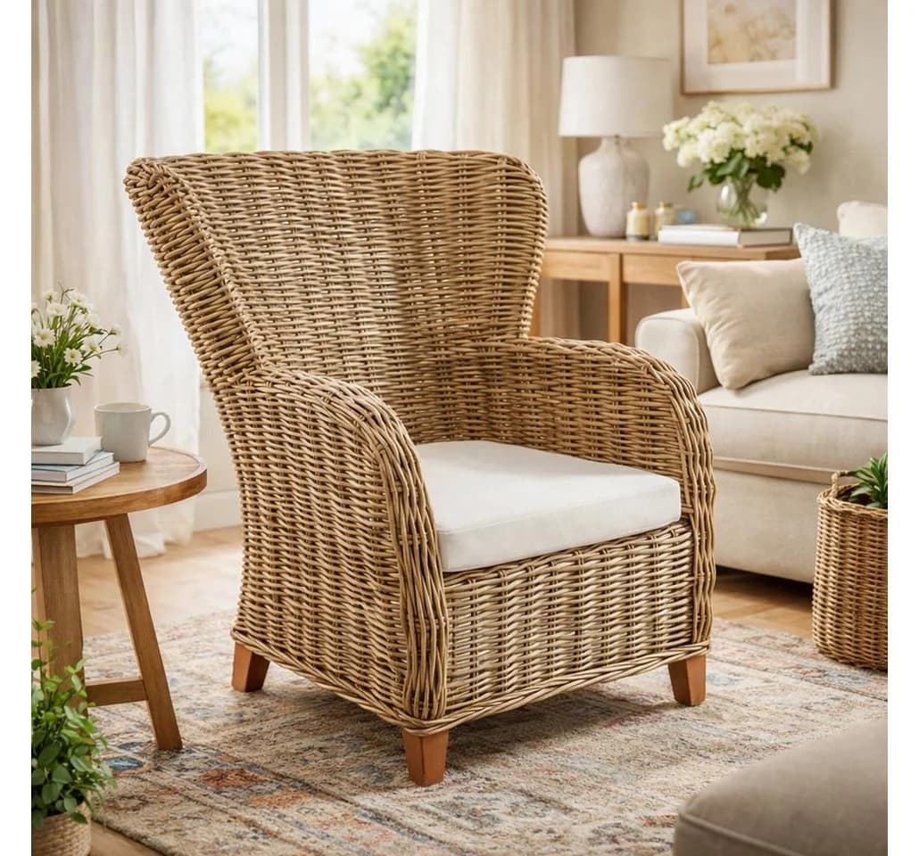 Kobolo Rattansessel TOSCANO mit Sitzkissen
