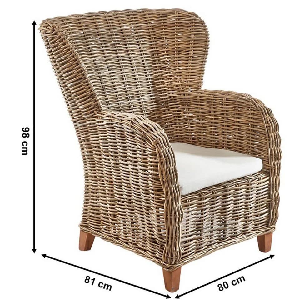 Kobolo Rattansessel TOSCANO mit Sitzkissen - Bild 3