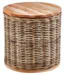 Kobolo Beistelltisch MARTA Holz und Rattan mit abnehmbarem Deckel Bild 2