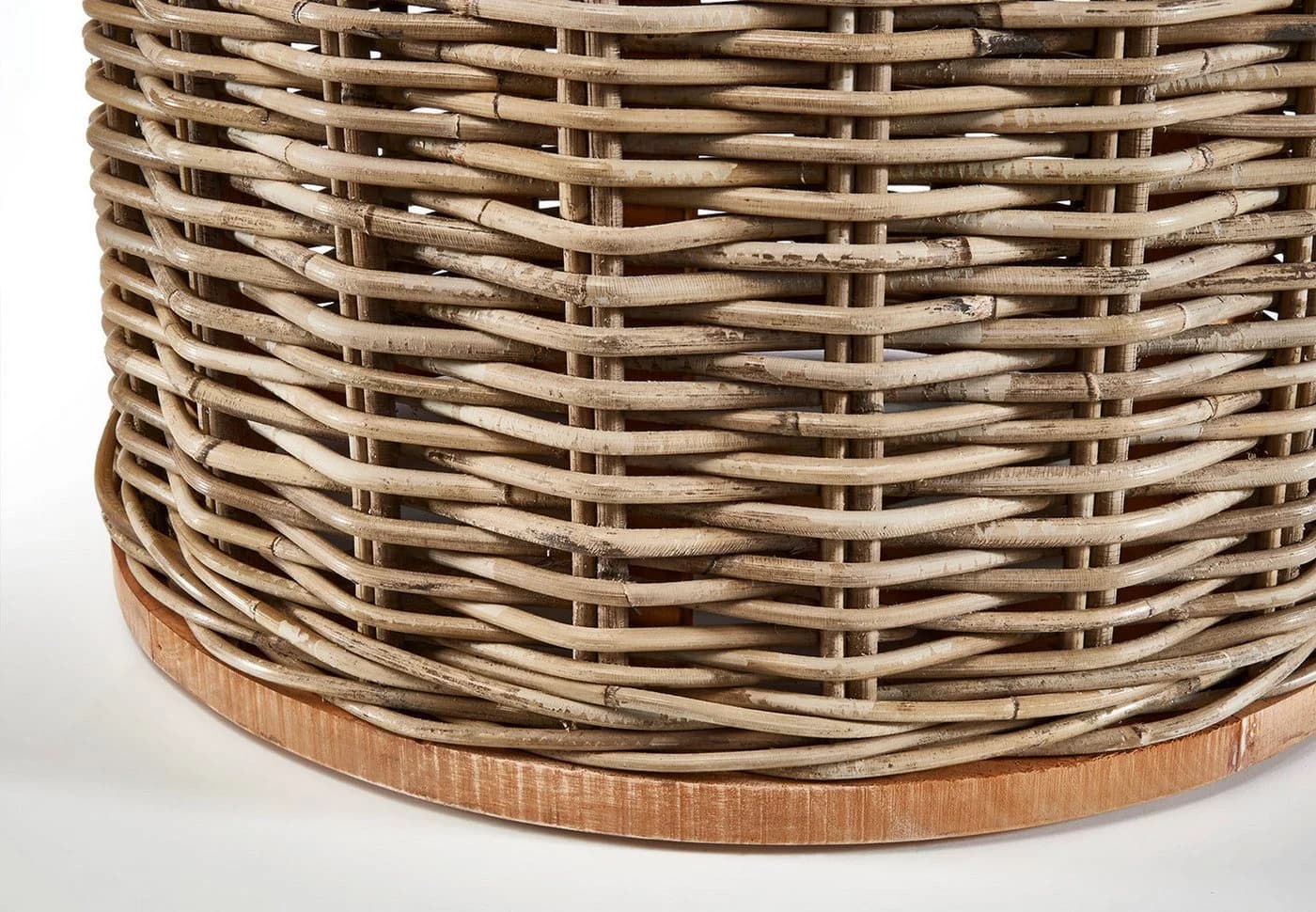 Kobolo Beistelltisch MARTA Holz und Rattan mit abnehmbarem Deckel - Bild 4