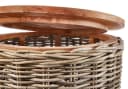 Kobolo Beistelltisch MARTA Holz und Rattan mit abnehmbarem Deckel Bild 5