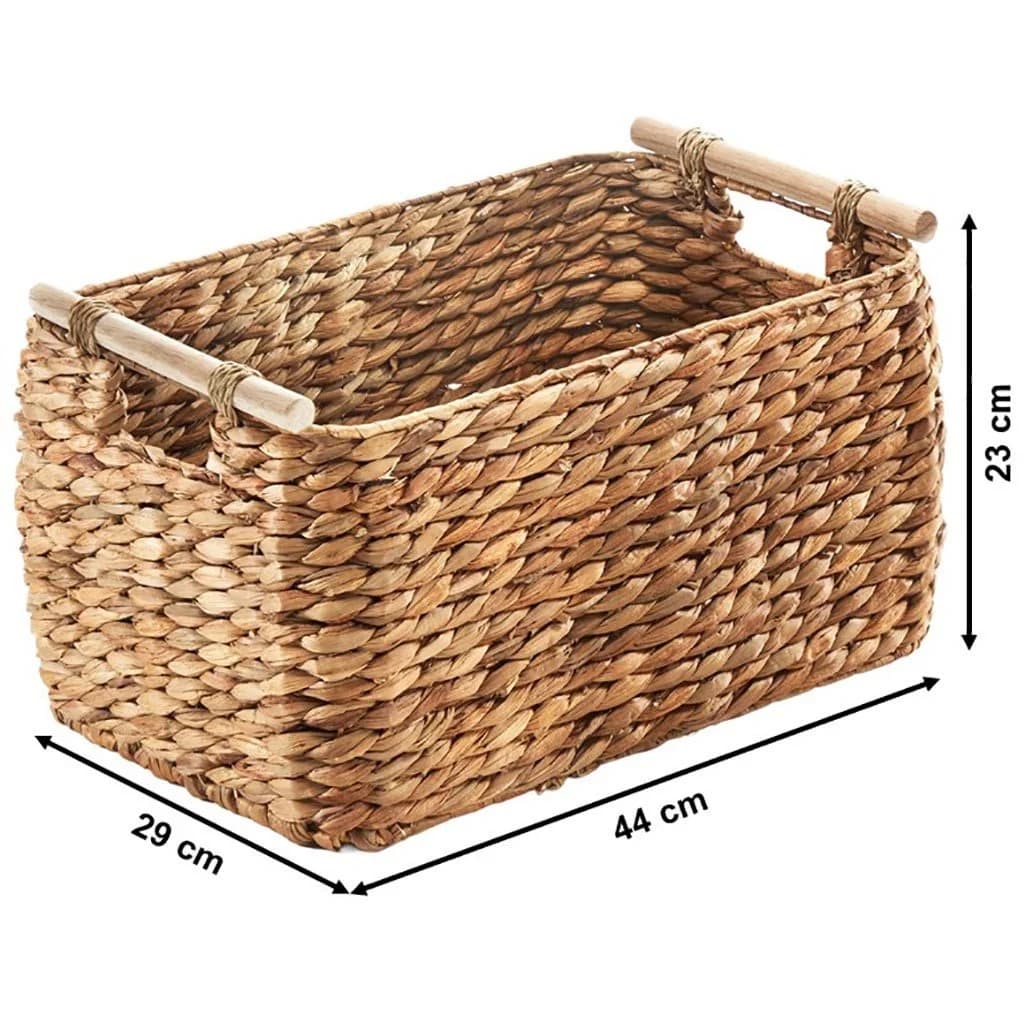 Kobolo Aufbewahrungskorb Wasserhyazinthe mit Holzgriffen - Bild 3