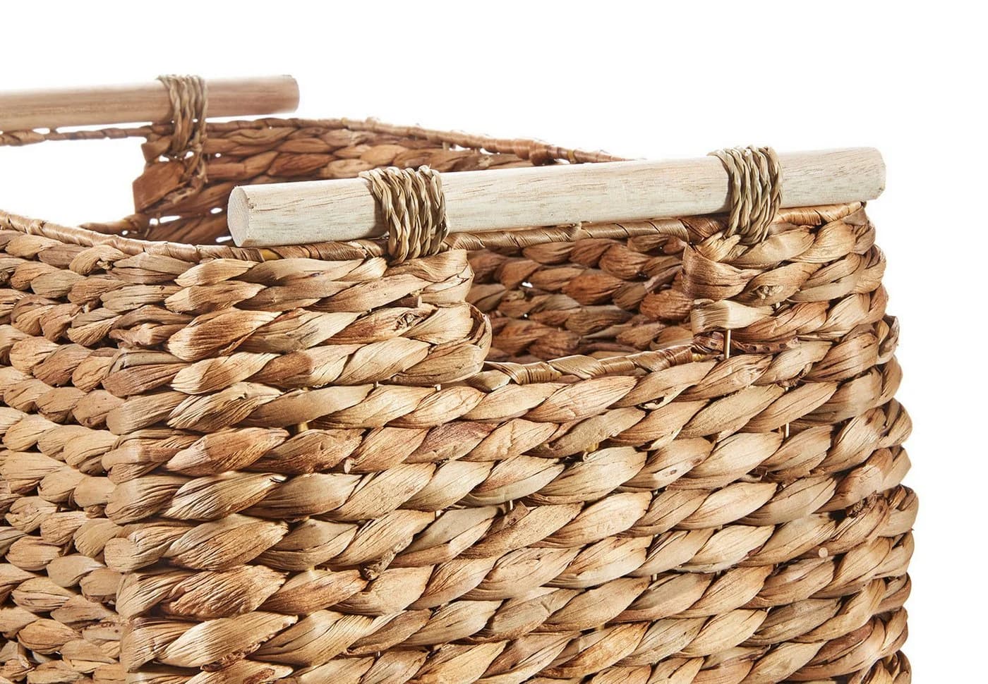 Kobolo Aufbewahrungskorb Wasserhyazinthe mit Holzgriffen - Bild 4