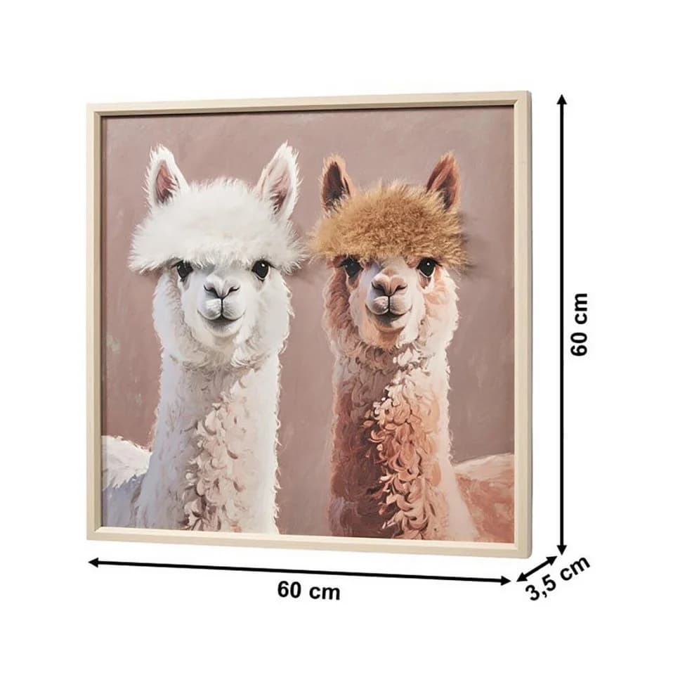 Kobolo 3D Leinwand ALPAKA DUO mit Kunstfell Wanddeko Modern - Bild 3