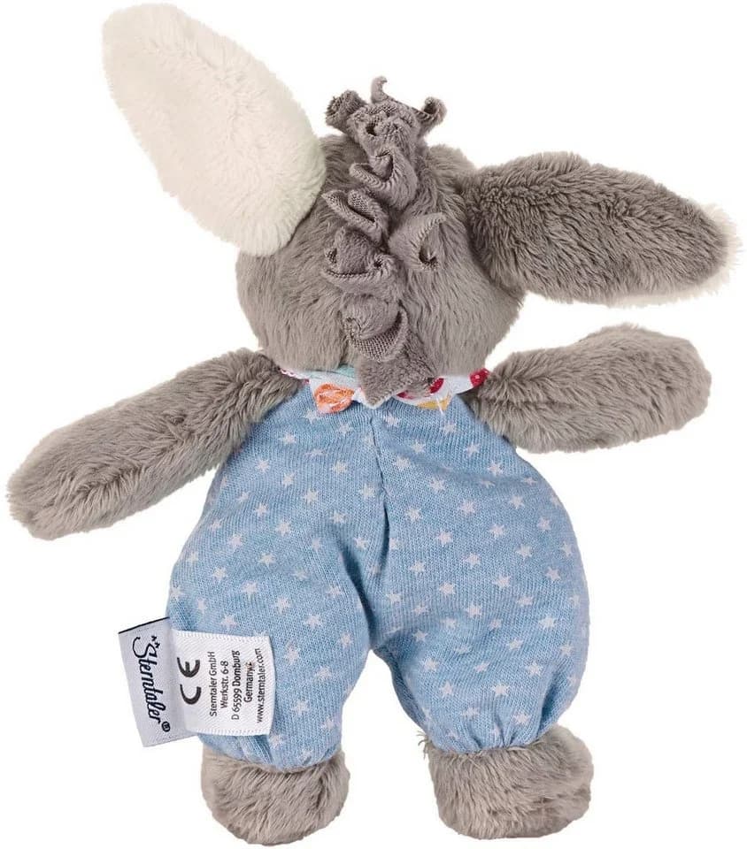 Sterntaler® Kuscheltier Mini Spieltier Emmi Esel mit Rassel Blau/Grau - Bild 3