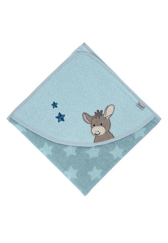 Sterntaler® Kapuzenbadetuch 100x100 cm Esel Emmi Frottee Blau