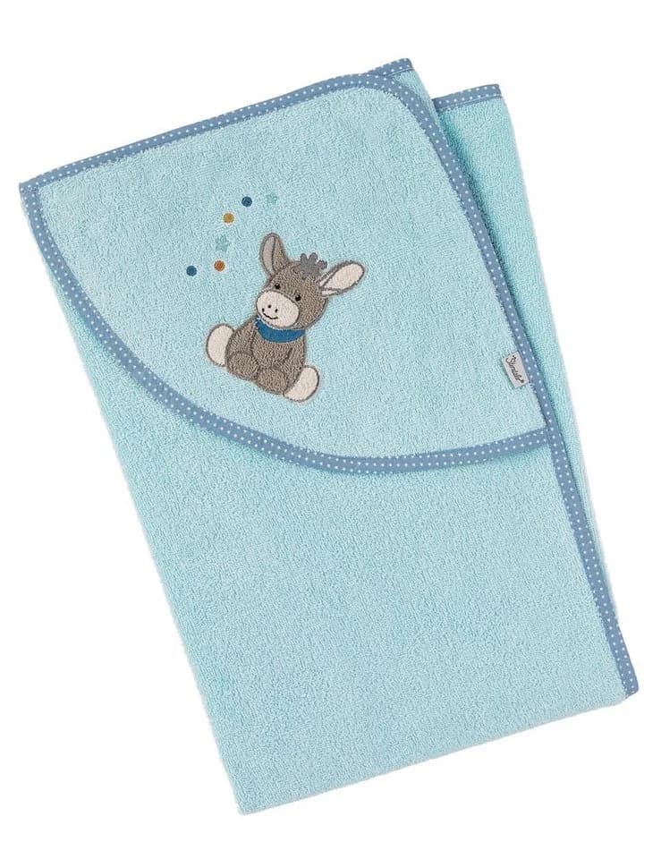Sterntaler® Kapuzenbadetuch Hellblau Esel Emmi Frottee