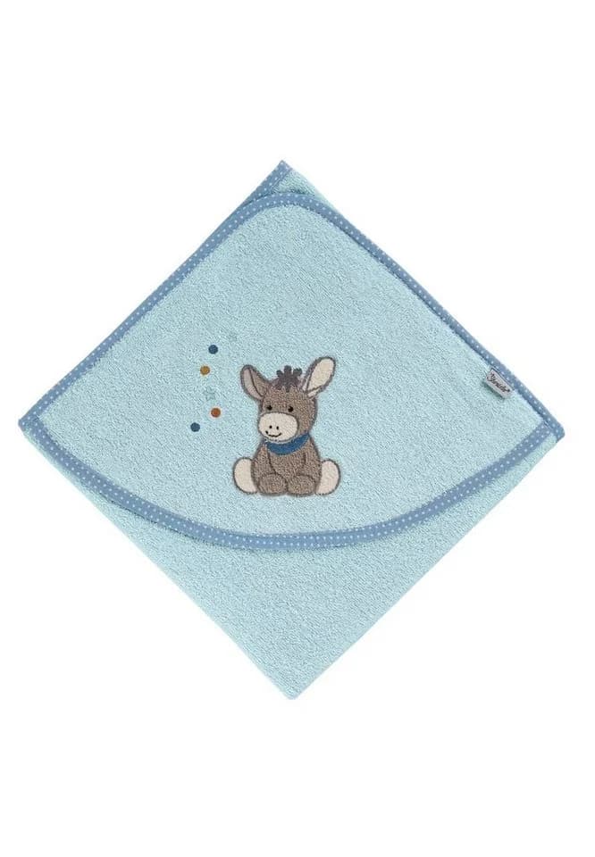 Sterntaler® Kapuzenbadetuch Hellblau Esel Emmi Frottee - Bild 2