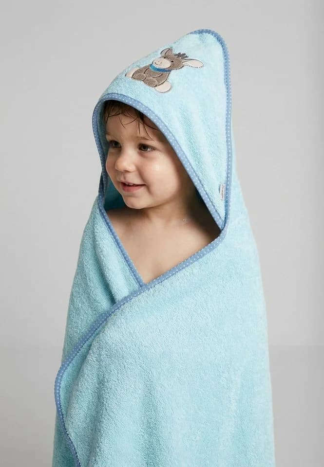 Sterntaler® Kapuzenbadetuch Hellblau Esel Emmi Frottee - Bild 4