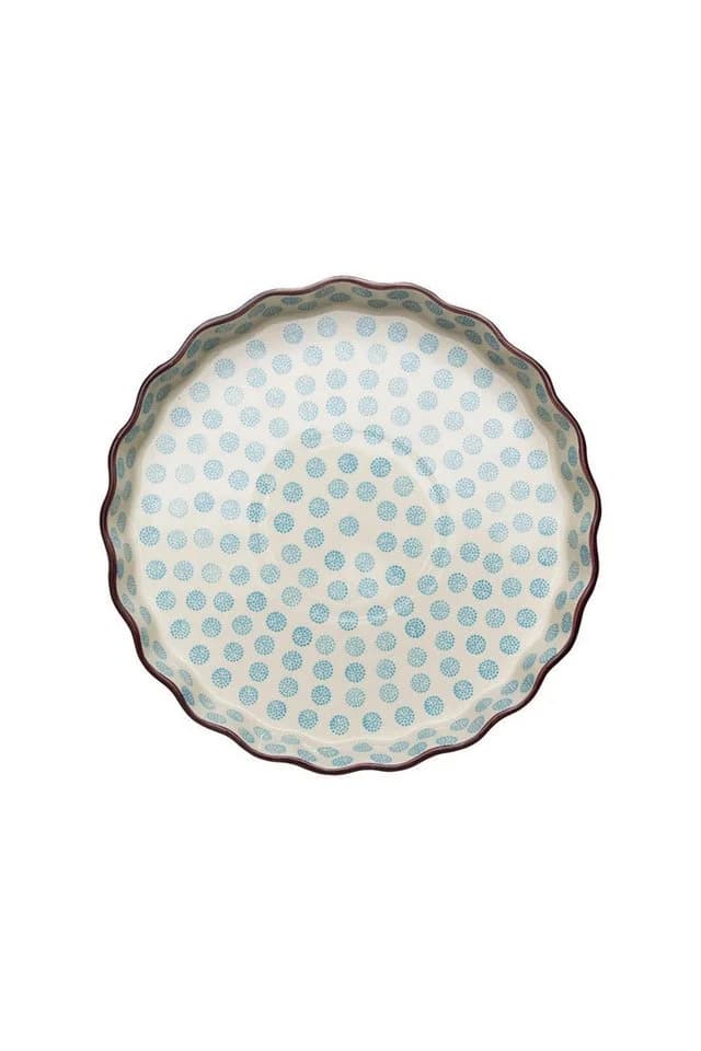 Tranquillo Quicheform Steinzeug Retro Blau Ø27cm - Bild 2