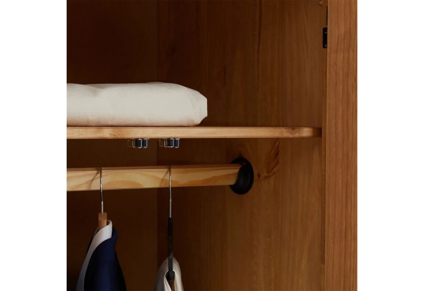 CARO-Möbel Kleiderschrank CANCUN Kiefer massiv 3 Türen gebeizt - Bild 5