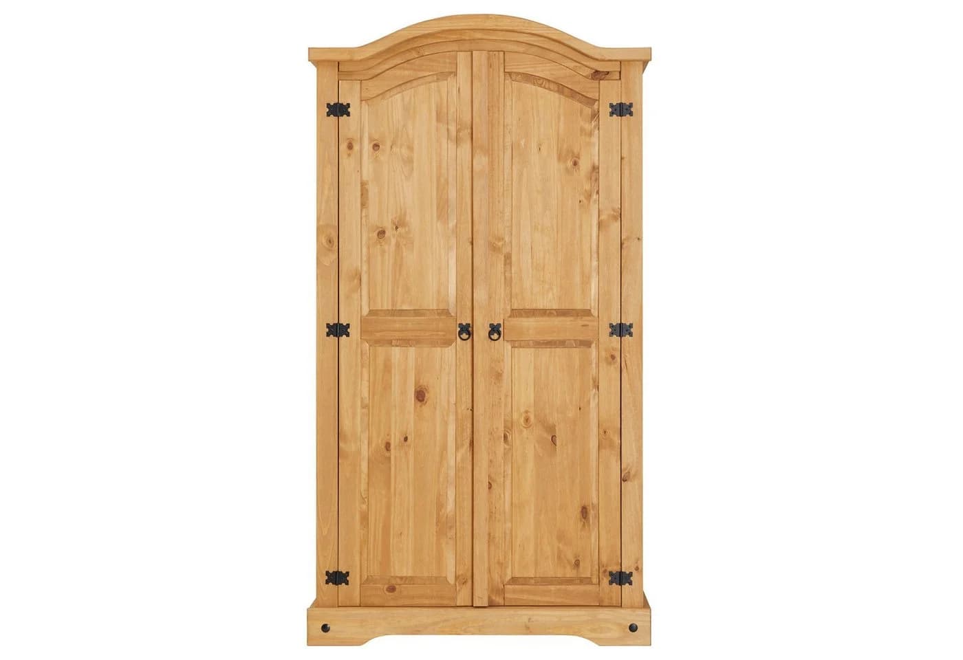 CARO-Möbel Kleiderschrank SALSA Kiefer Massivholz Mexiko-Stil Braun