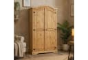 CARO-Möbel Kleiderschrank SALSA Kiefer Massivholz Mexiko-Stil Braun Bild 2