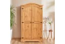 CARO-Möbel Kleiderschrank SALSA Kiefer Massivholz Mexiko-Stil Braun Bild 3