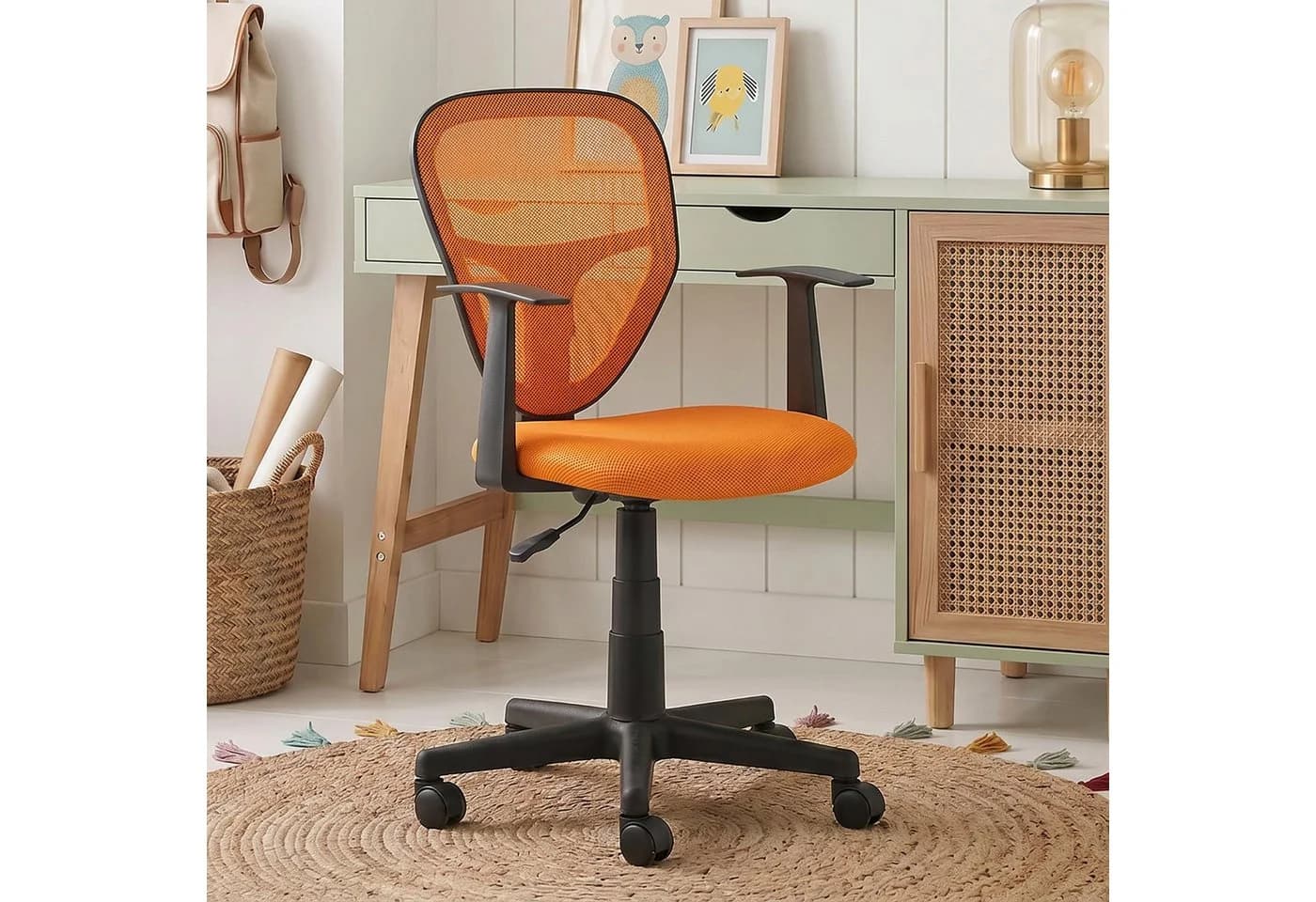 IDIMEX Schreibtischstuhl STUDIO Kinder Orange Ergonomisch Höhenverstellbar - Bild 2