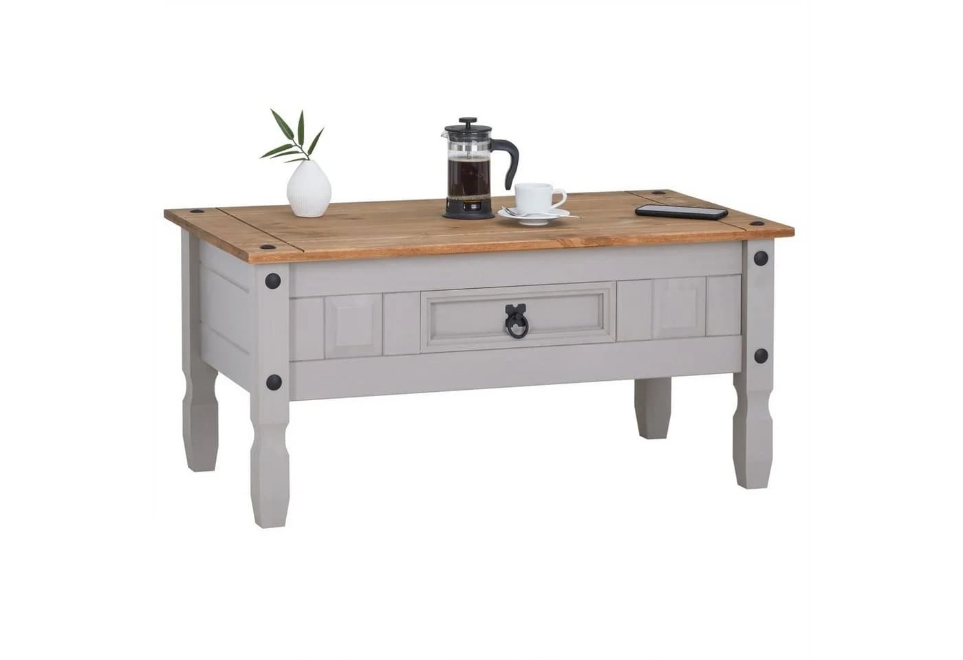 CARO-Möbel Couchtisch RAMON Kiefer massiv Mexiko-Stil