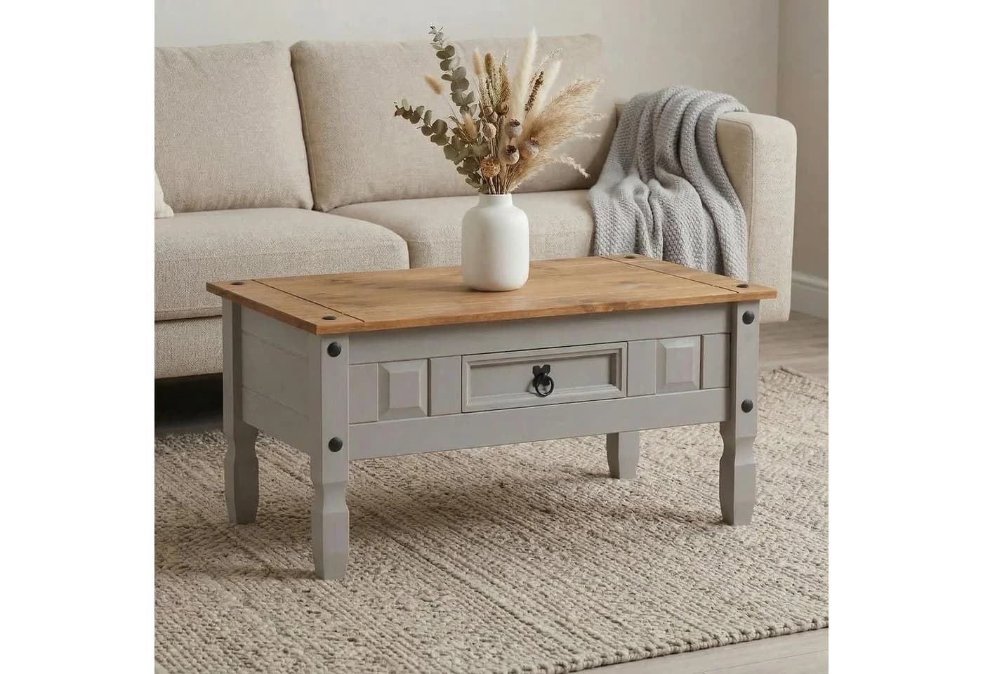 CARO-Möbel Couchtisch RAMON Kiefer massiv Mexiko-Stil - Bild 2