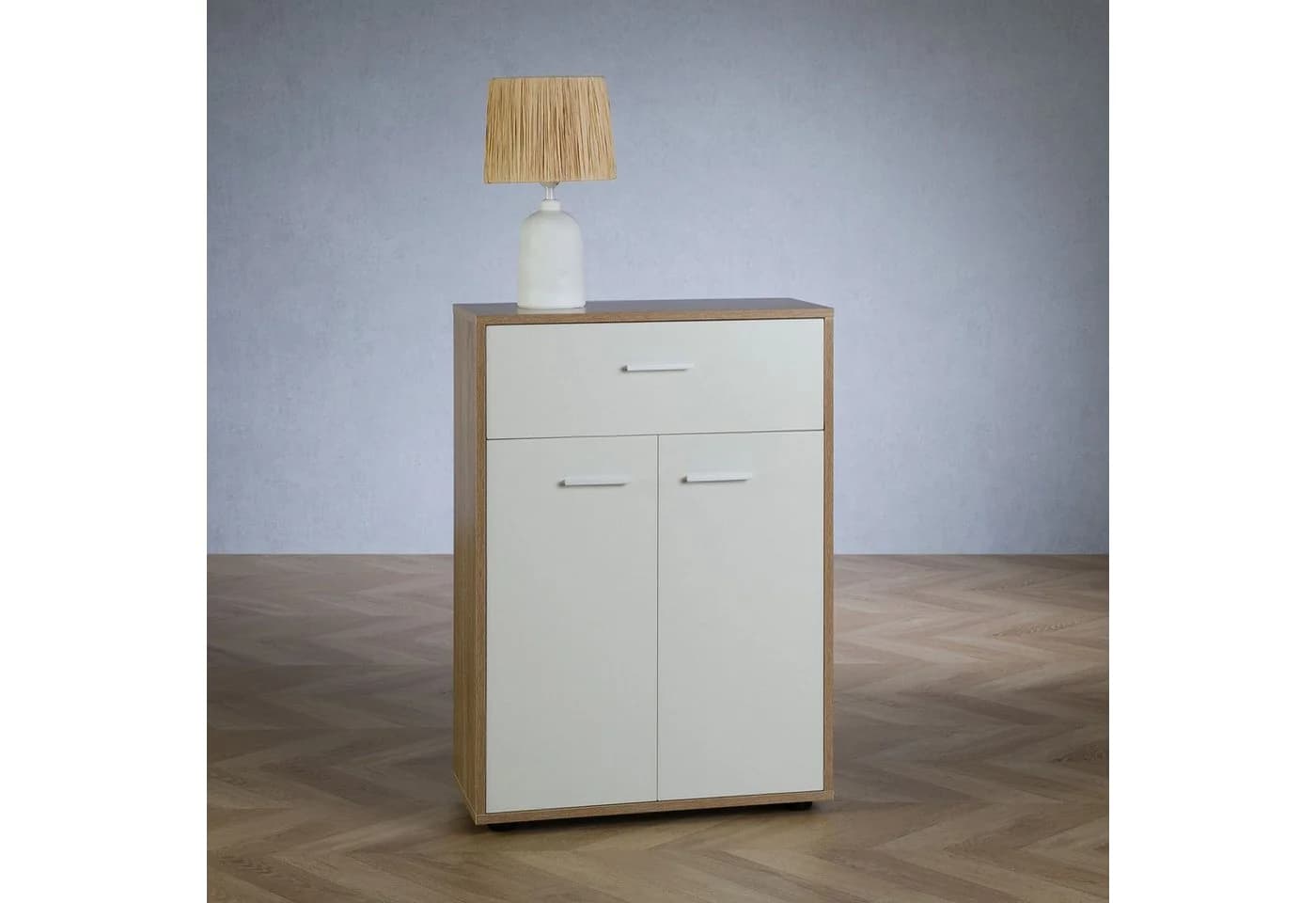 CARO-Möbel Highboard TOMMY Kommode Sideboard 2 Türen weiß