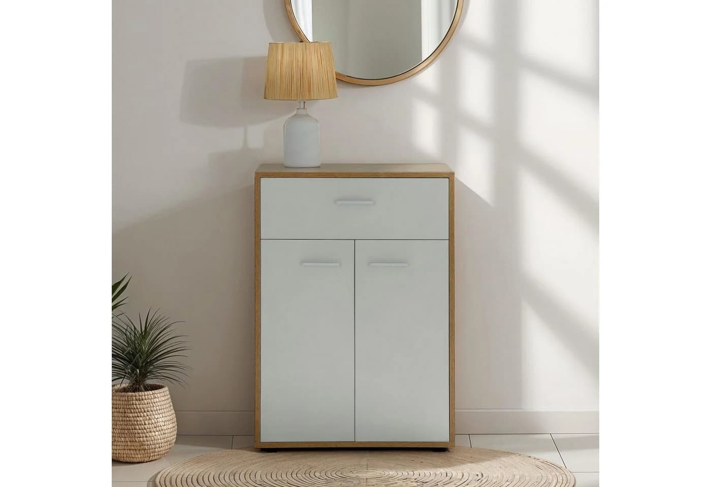 CARO-Möbel Highboard TOMMY Kommode Sideboard 2 Türen weiß - Bild 2