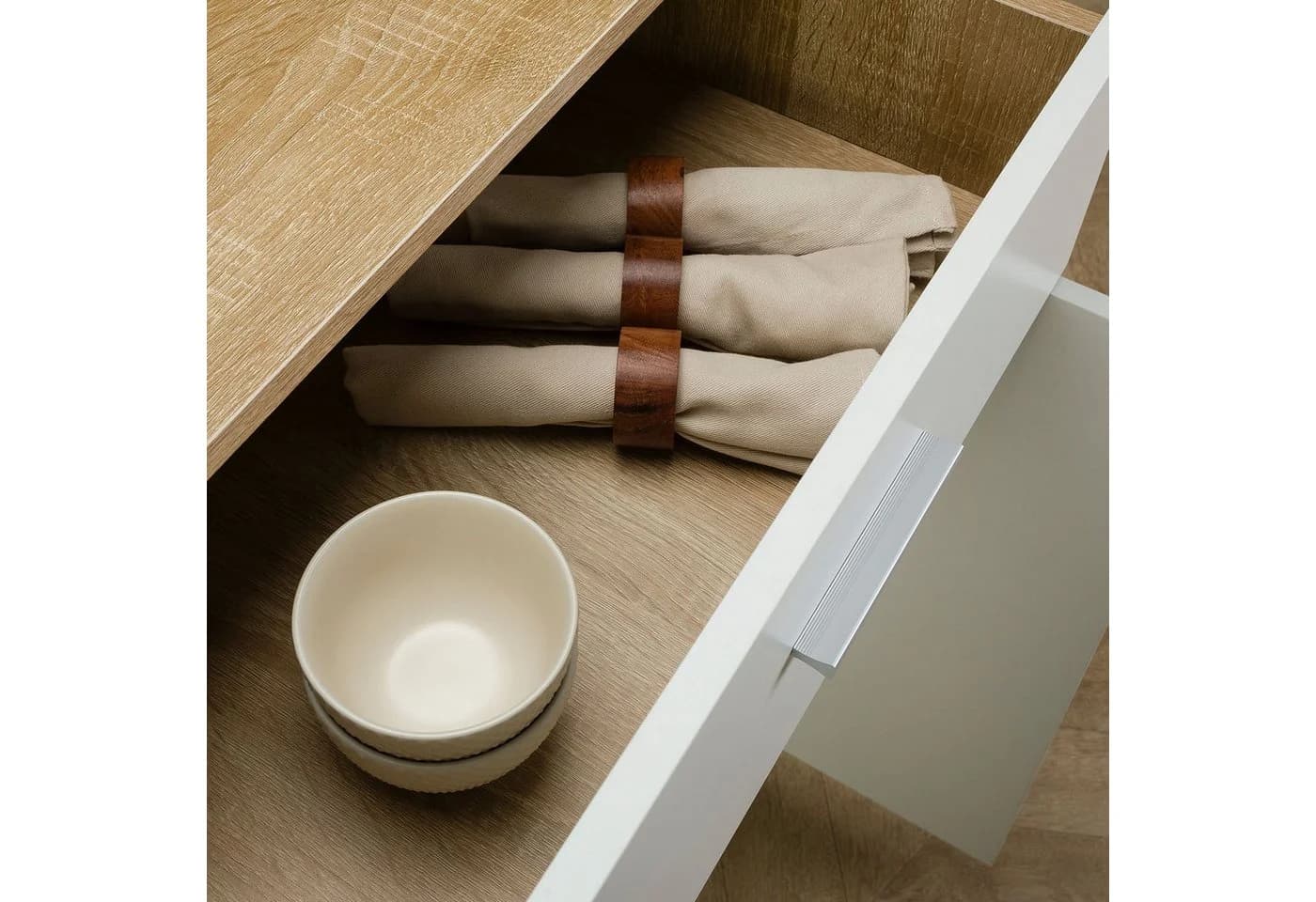 CARO-Möbel Highboard TOMMY Kommode Sideboard 2 Türen weiß - Bild 5