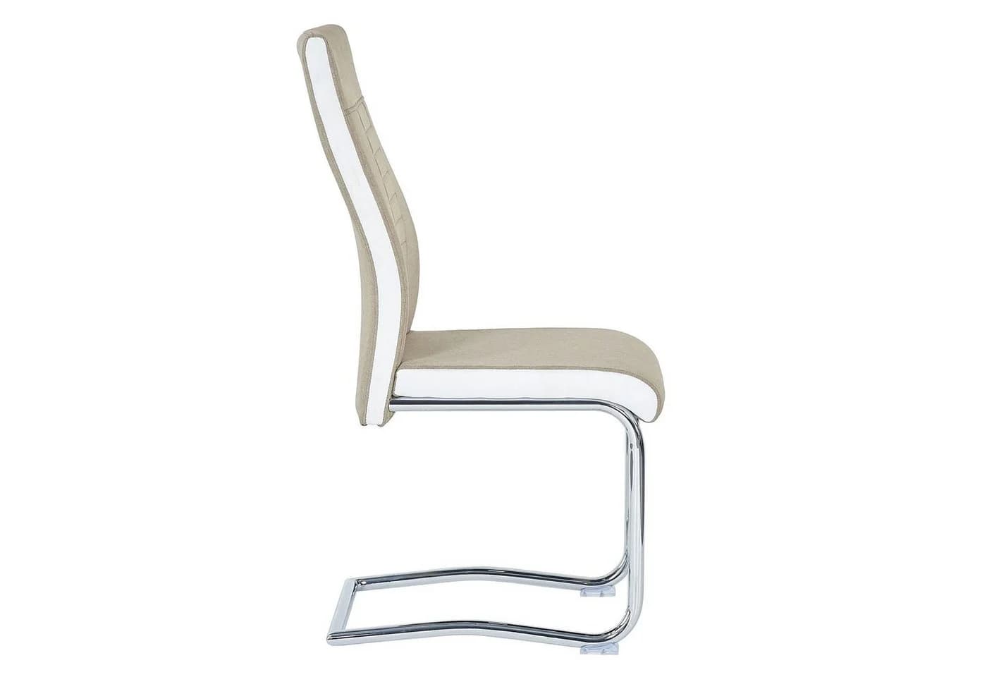 CARO-Möbel Esszimmerstuhl ALBA 4er Set Beige Weiß Stoff Metall - Bild 4