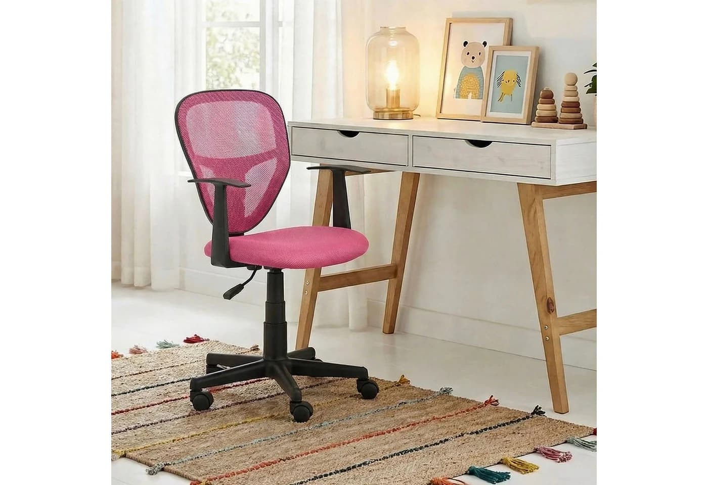 IDIMEX Schreibtischstuhl STUDIO für Kinder, höhenverstellbar, ergonomisch, Pink - Bild 2