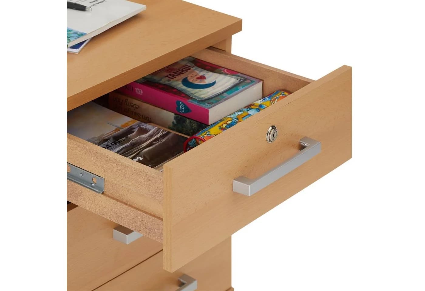CARO-Möbel Rollcontainer VANCOUVER 3 Schubladen Buche Abschließbar - Bild 4