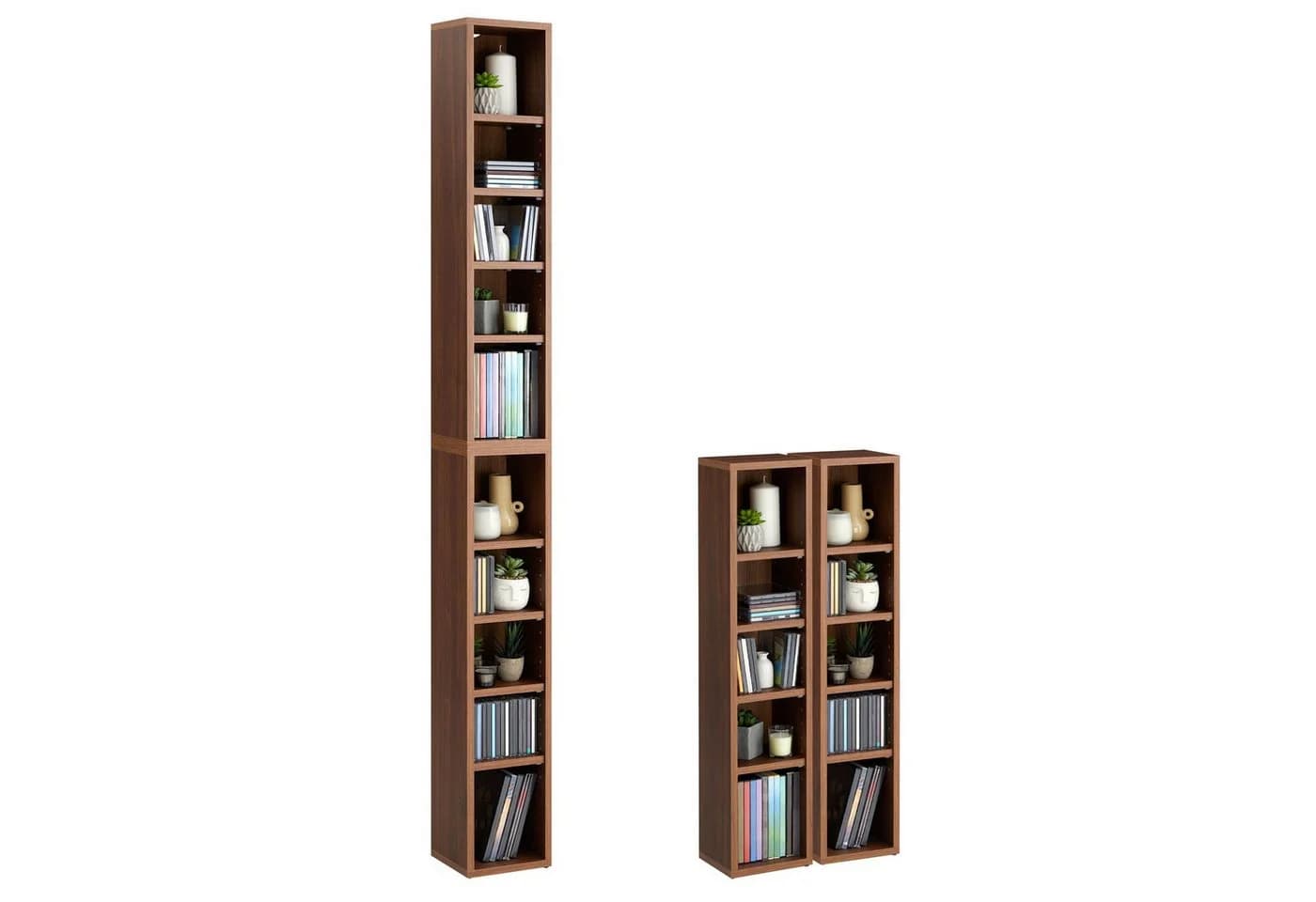 CARO-Möbel CD-Regal CHART, 2-Modul Medienregal Nussbaum - Bild 2