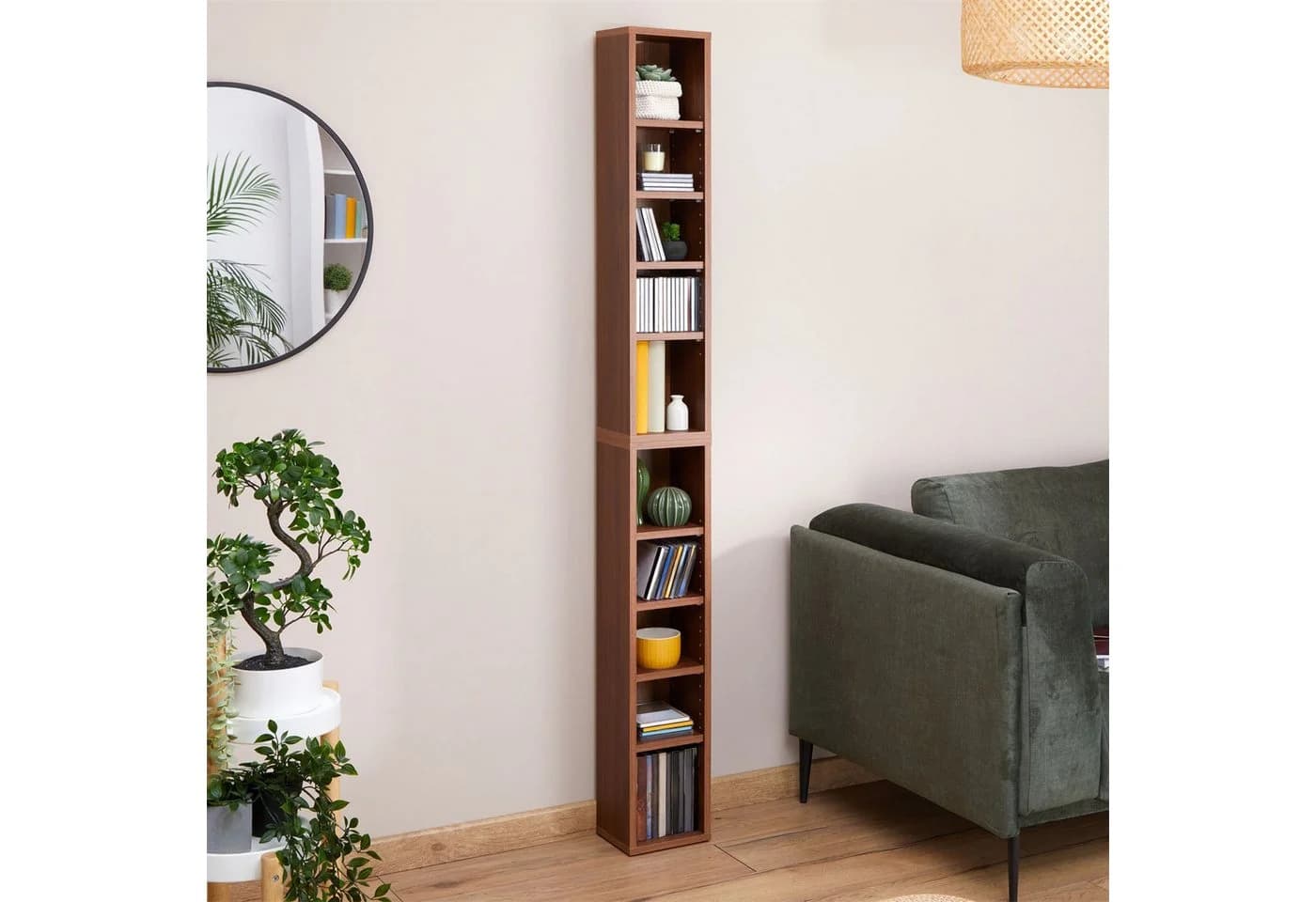 CARO-Möbel CD-Regal CHART, 2-Modul Medienregal Nussbaum - Bild 5